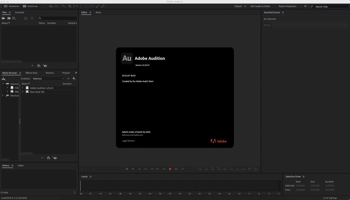 Auditionv25.0.0 MAC版夸克网盘下载